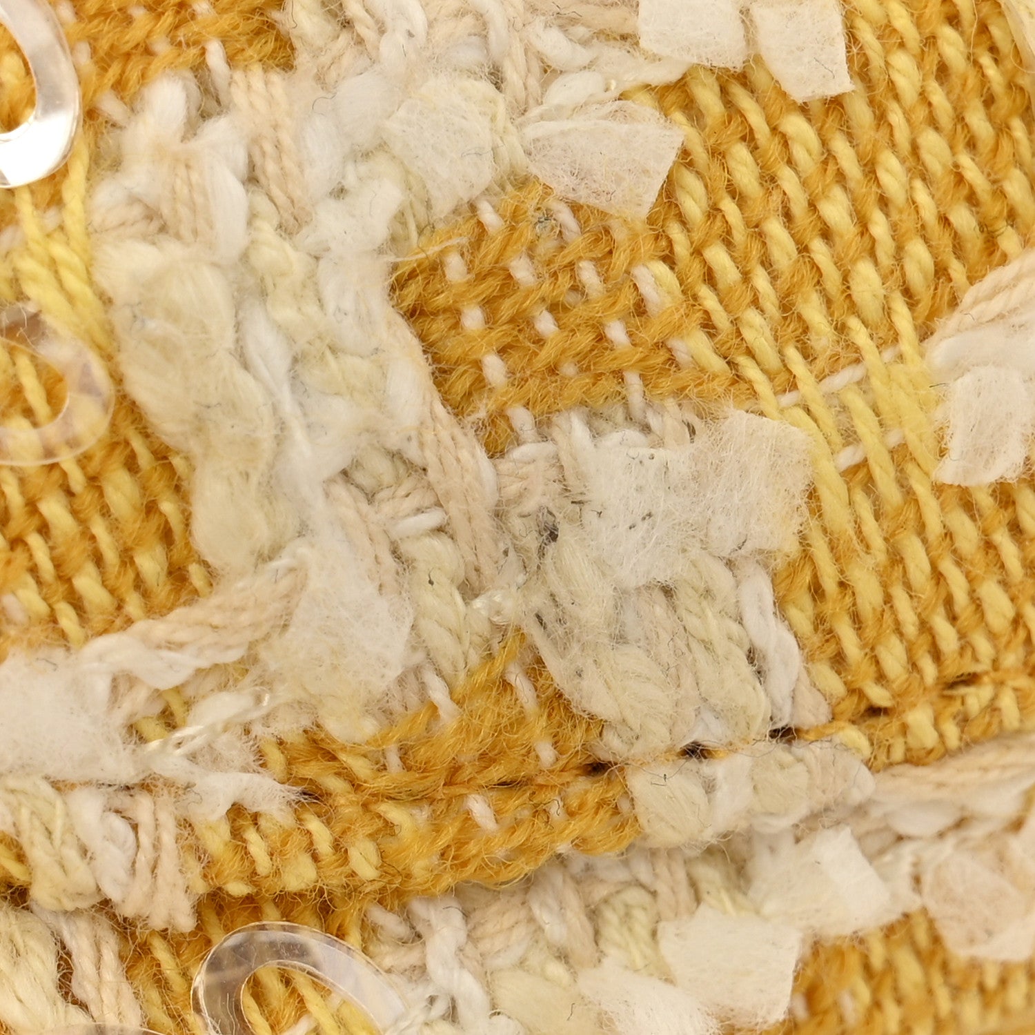Tweed Beaded Mini Rectangular Flap Yellow White