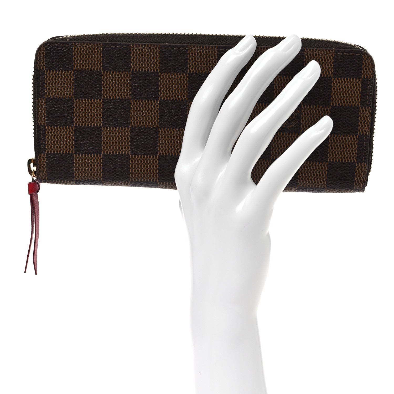 Damier Ebene Clemence Wallet Cherry