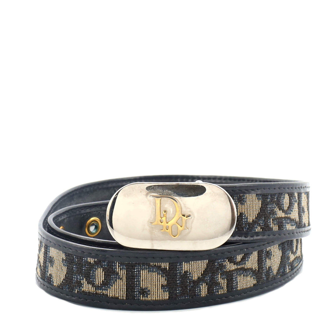 Vintage Logo Belt Oblique Canvas and Leather 75