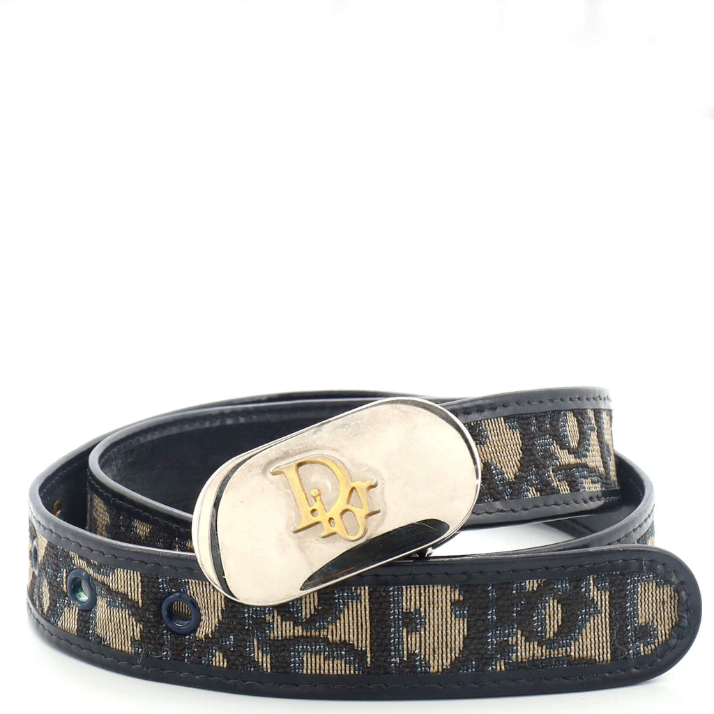 Vintage Logo Belt Oblique Canvas and Leather 75