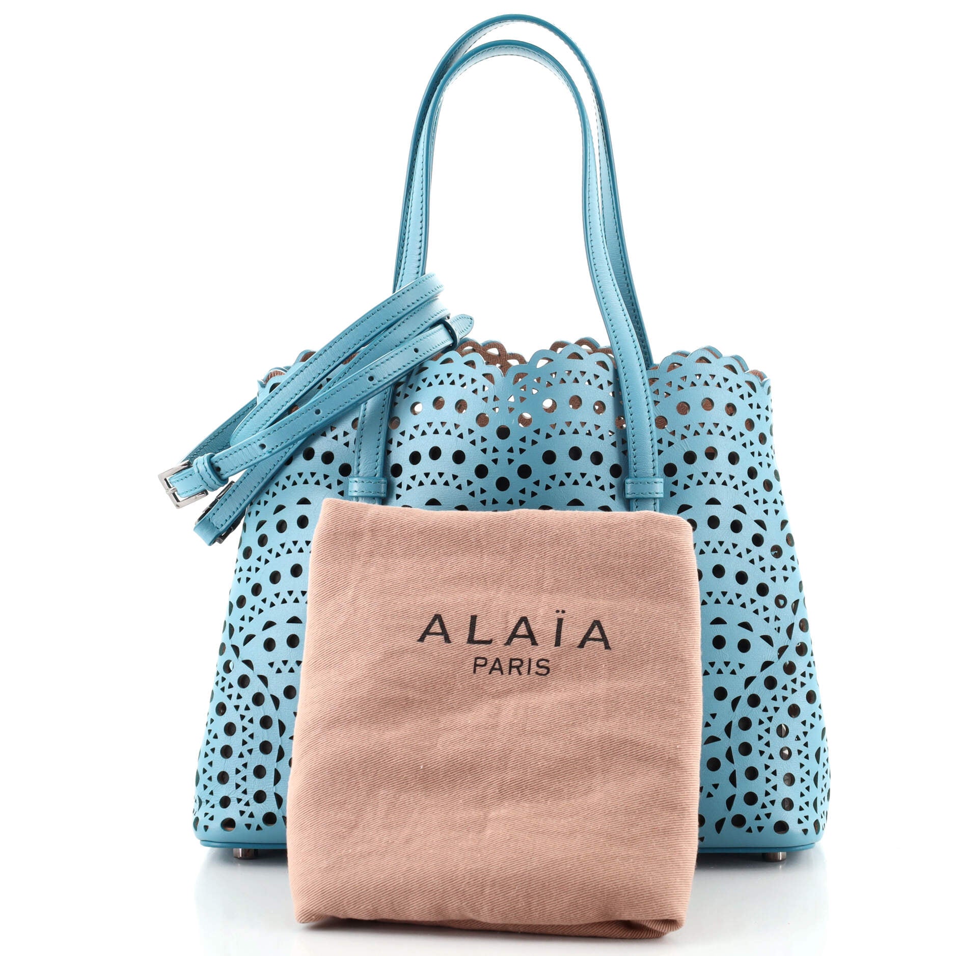 Open Tote Laser Cut Leather Mini