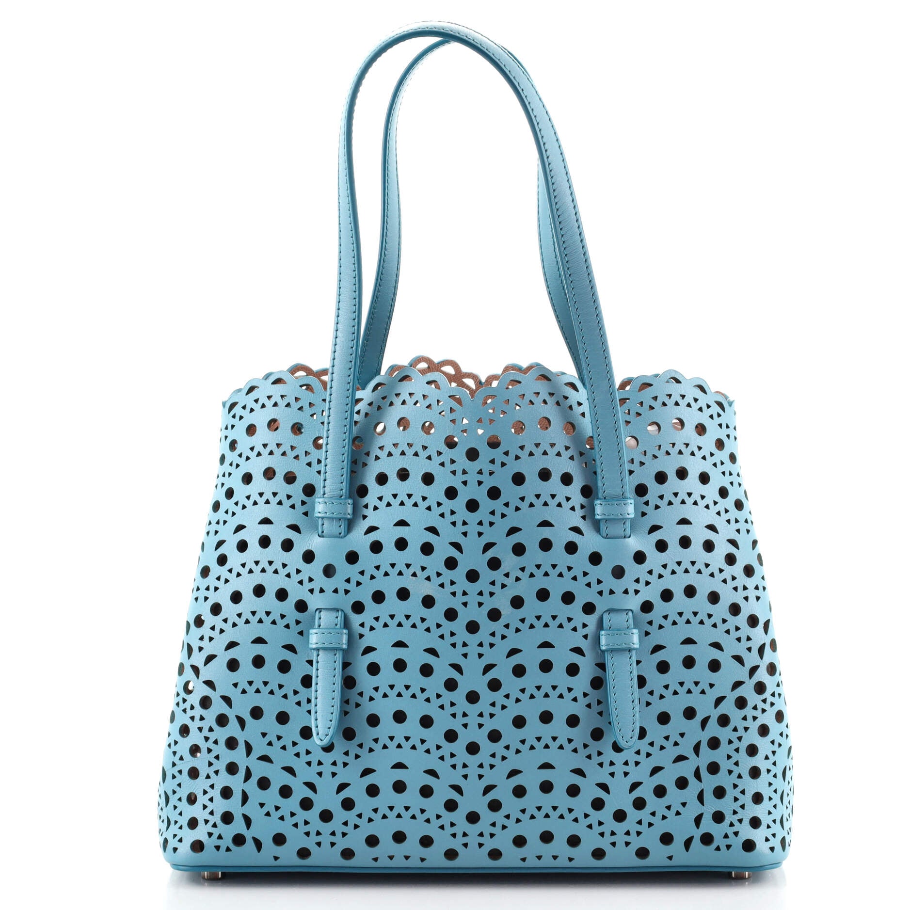 Open Tote Laser Cut Leather Mini