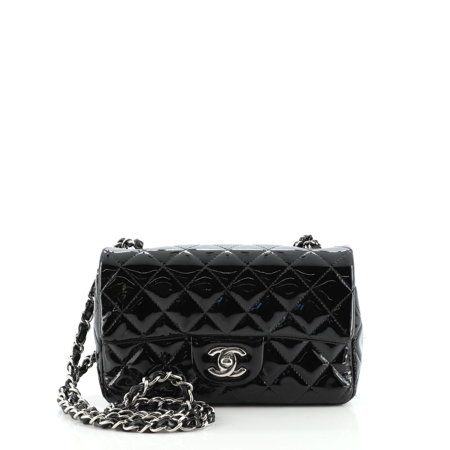 Classic Single Flap Bag Quilted Patent Mini