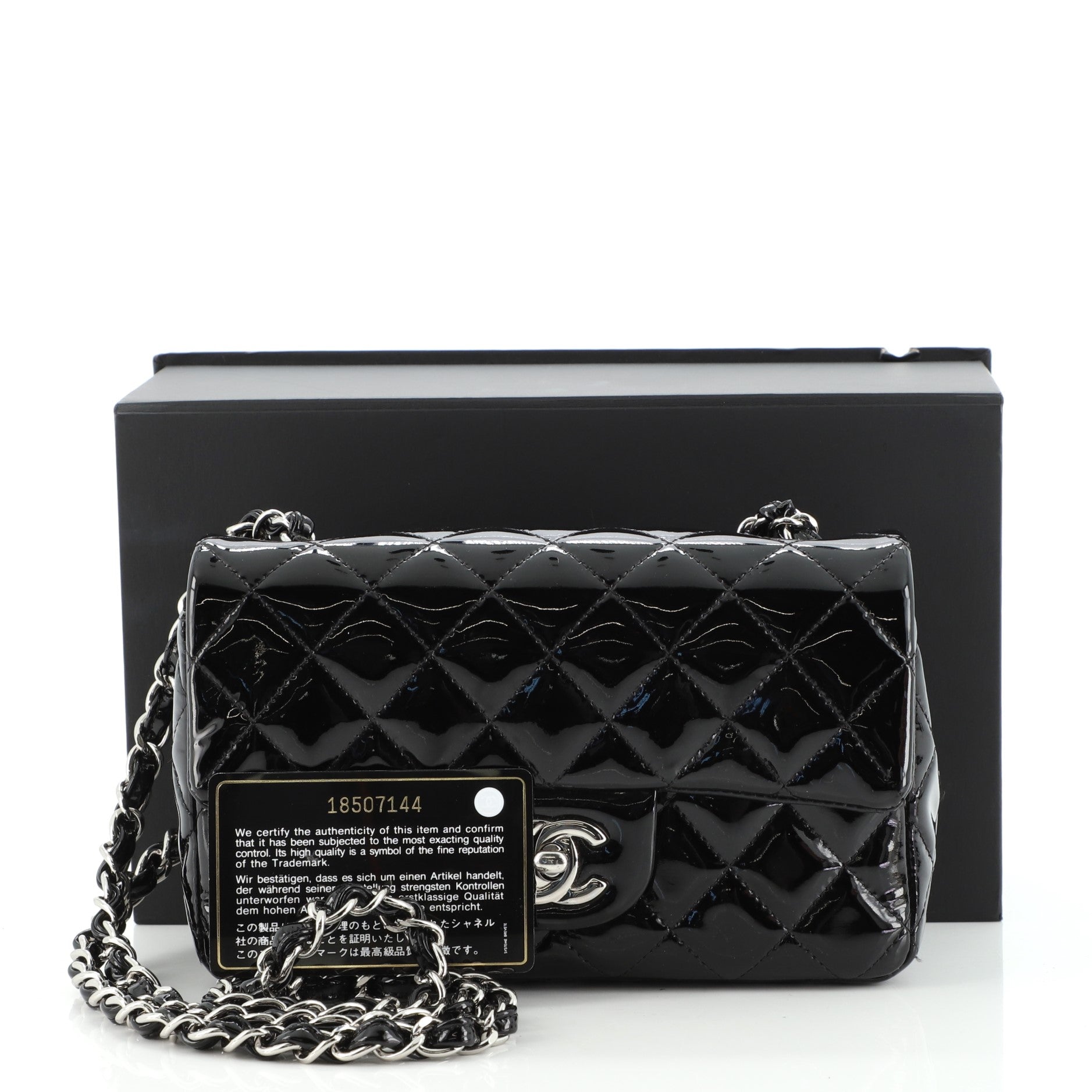Classic Single Flap Bag Quilted Patent Mini