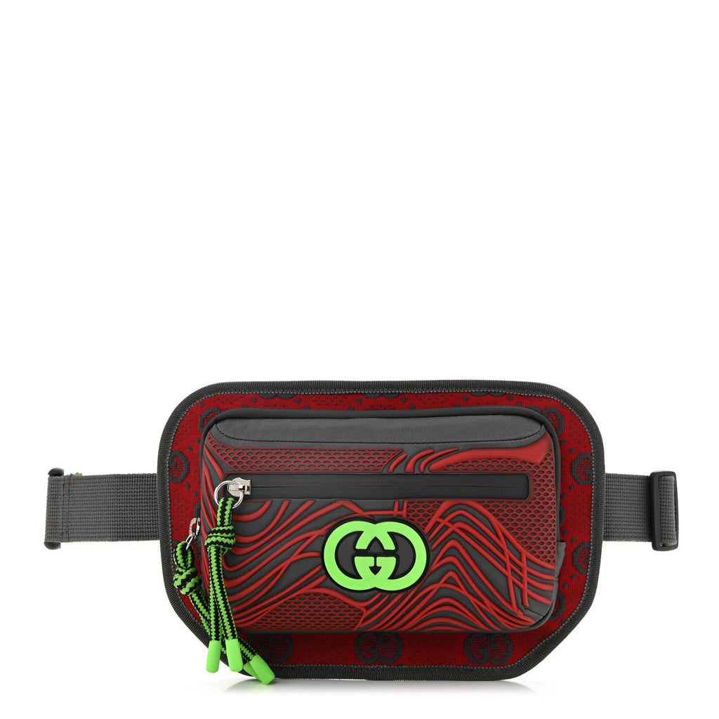 Jersey GG Monogram All Over Sporty Belt Bag Red Multicolor