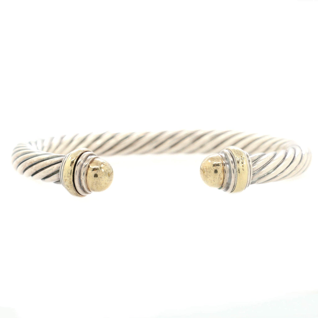 Cable Classic Bracelet Sterling Silver with 14K Yellow Gold 7mm