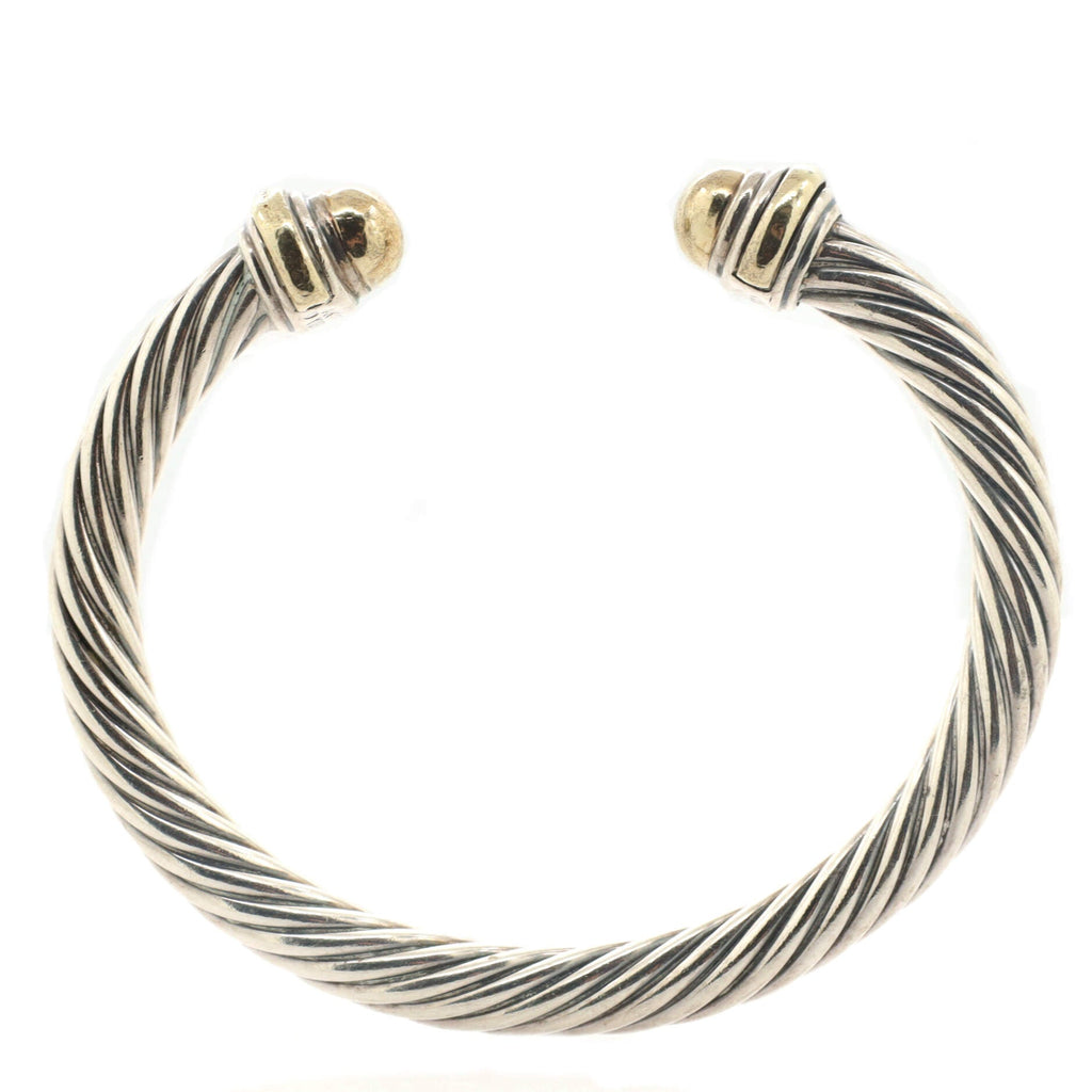Cable Classic Bracelet Sterling Silver with 14K Yellow Gold 7mm