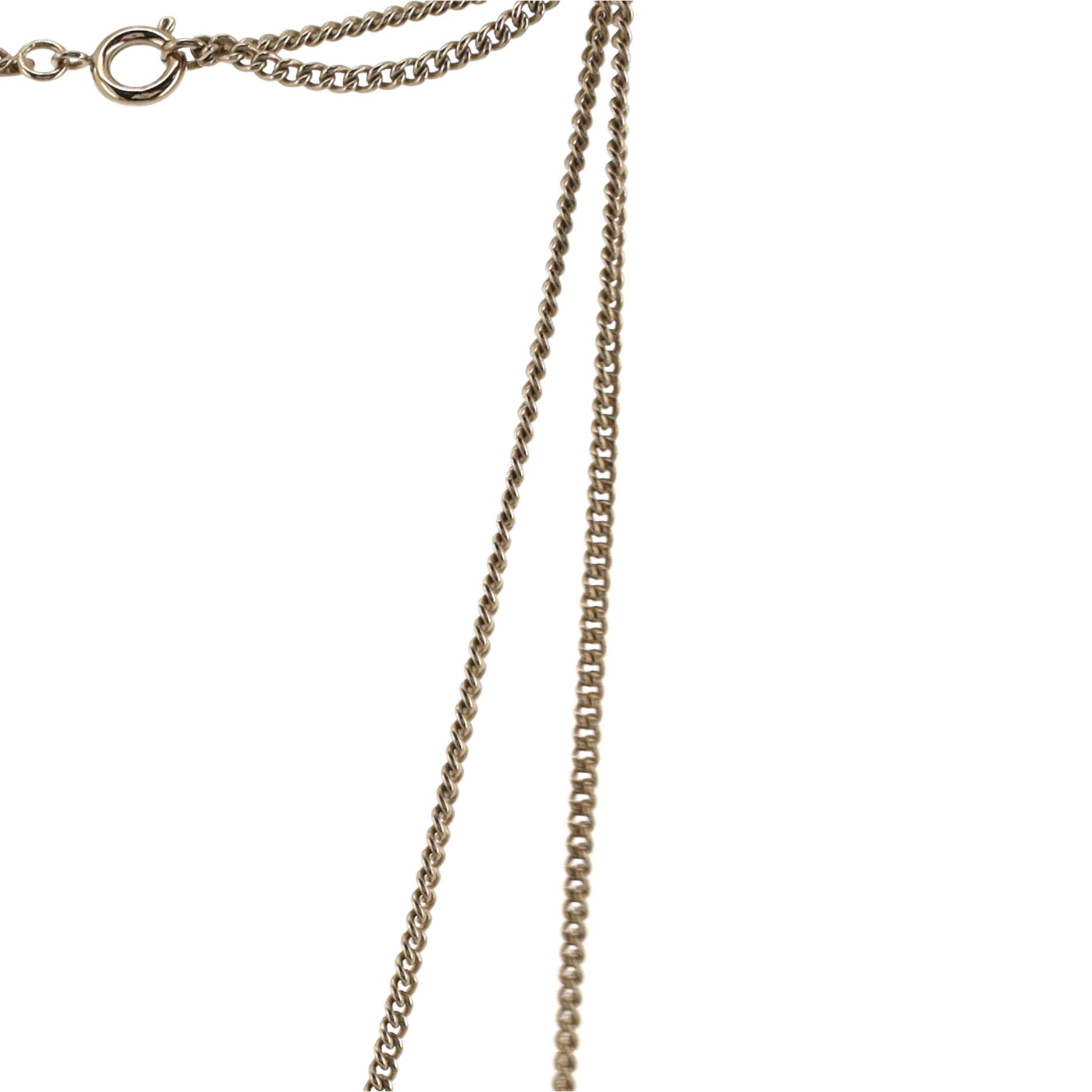 CC Heart Pendant Necklace Metal and Enamel
