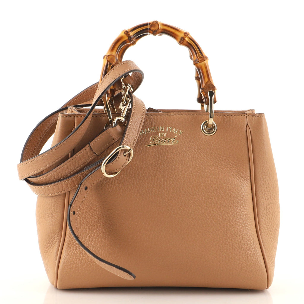 Bamboo Shopper Tote Leather Mini
