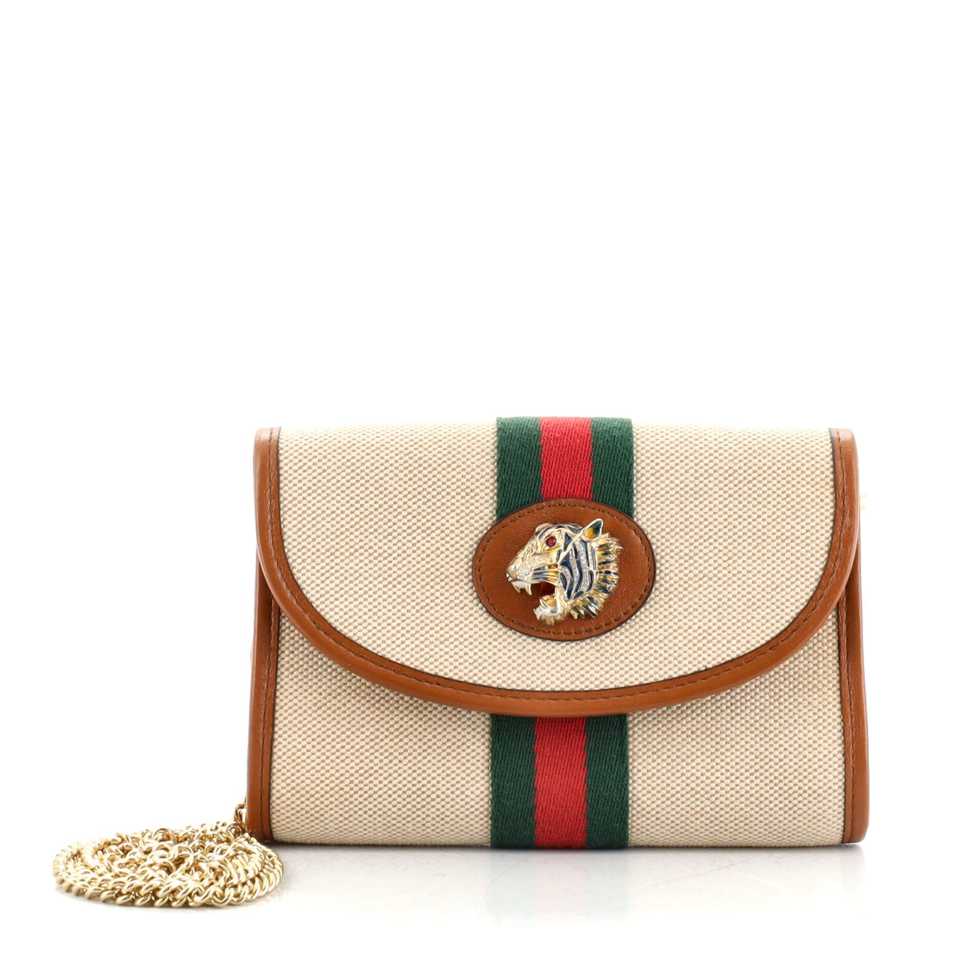 Rajah Web Chain Shoulder Bag Vintage Web Canvas Mini