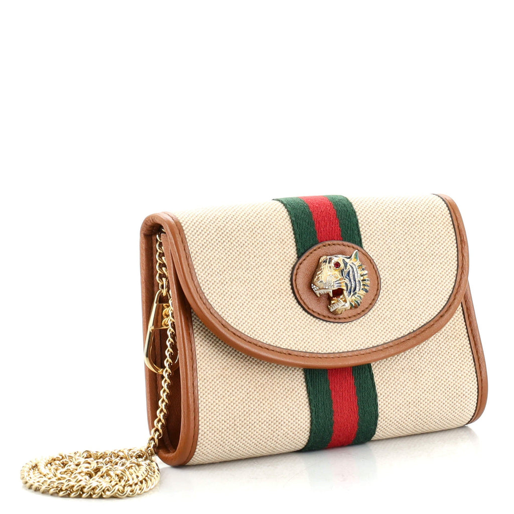 Rajah Web Chain Shoulder Bag Vintage Web Canvas Mini