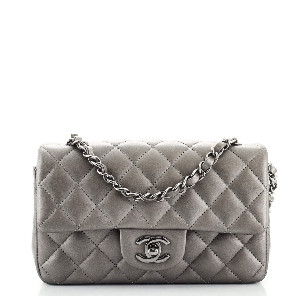 Classic Single Flap Bag Quilted Metallic Calfskin Mini