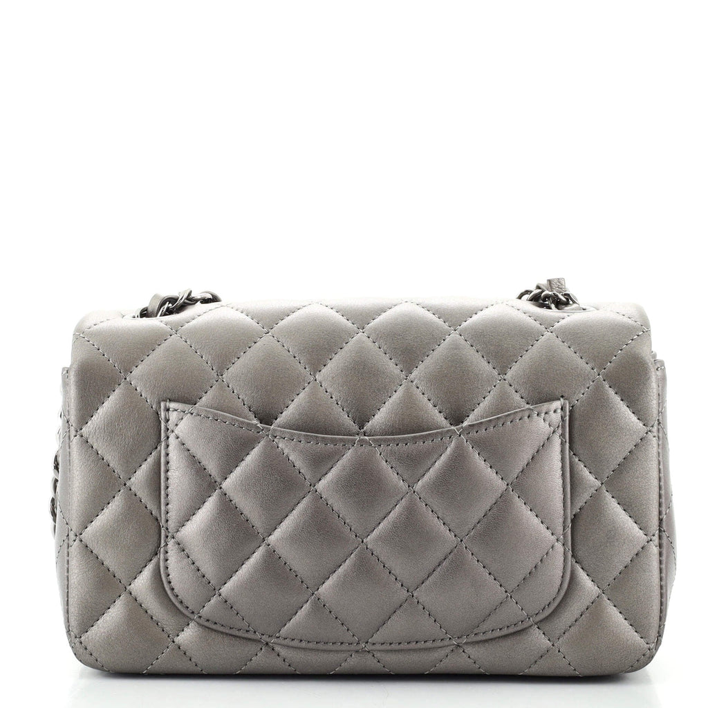 Classic Single Flap Bag Quilted Metallic Calfskin Mini