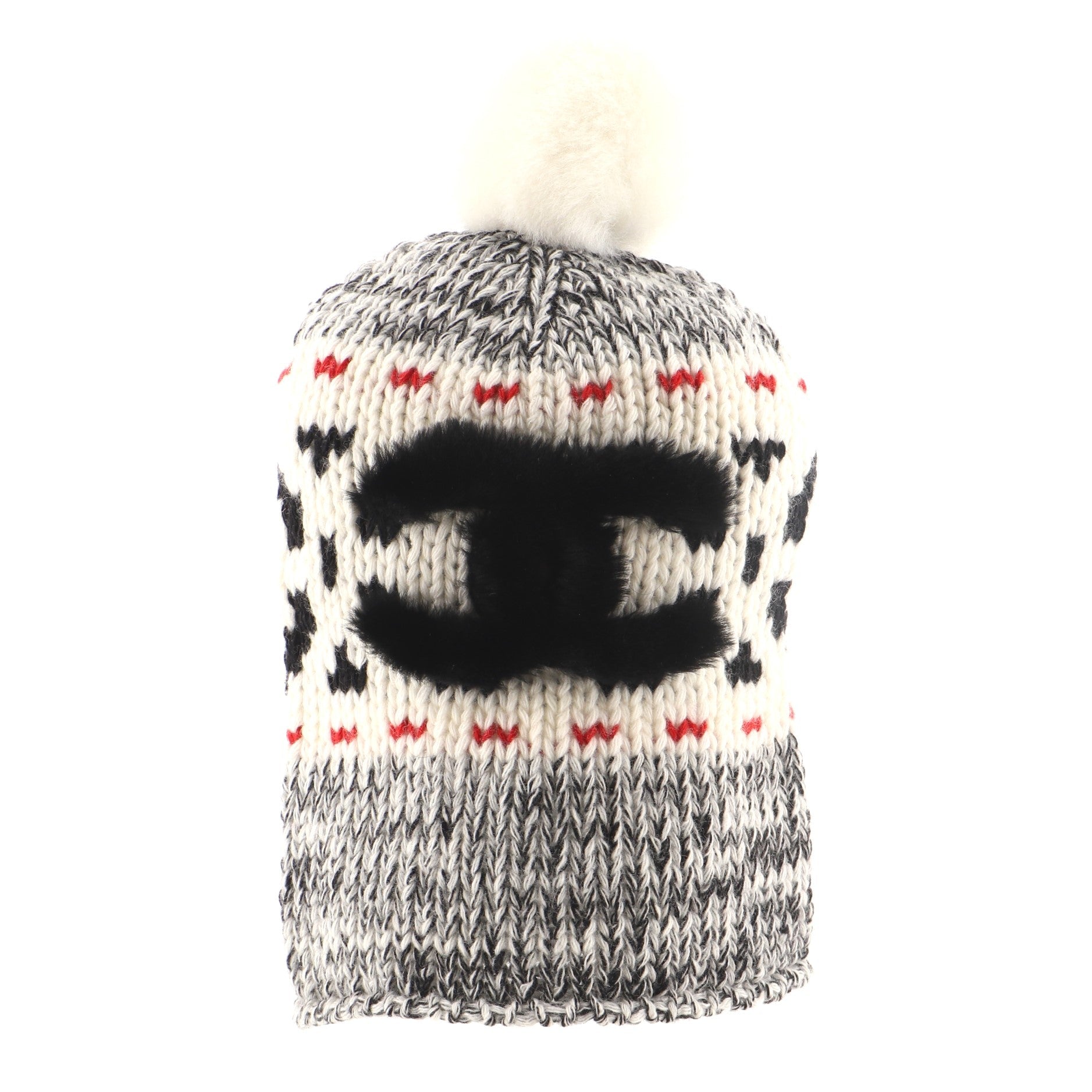 Multi CC Pom Pom Beanie Wool and Shearling XXL