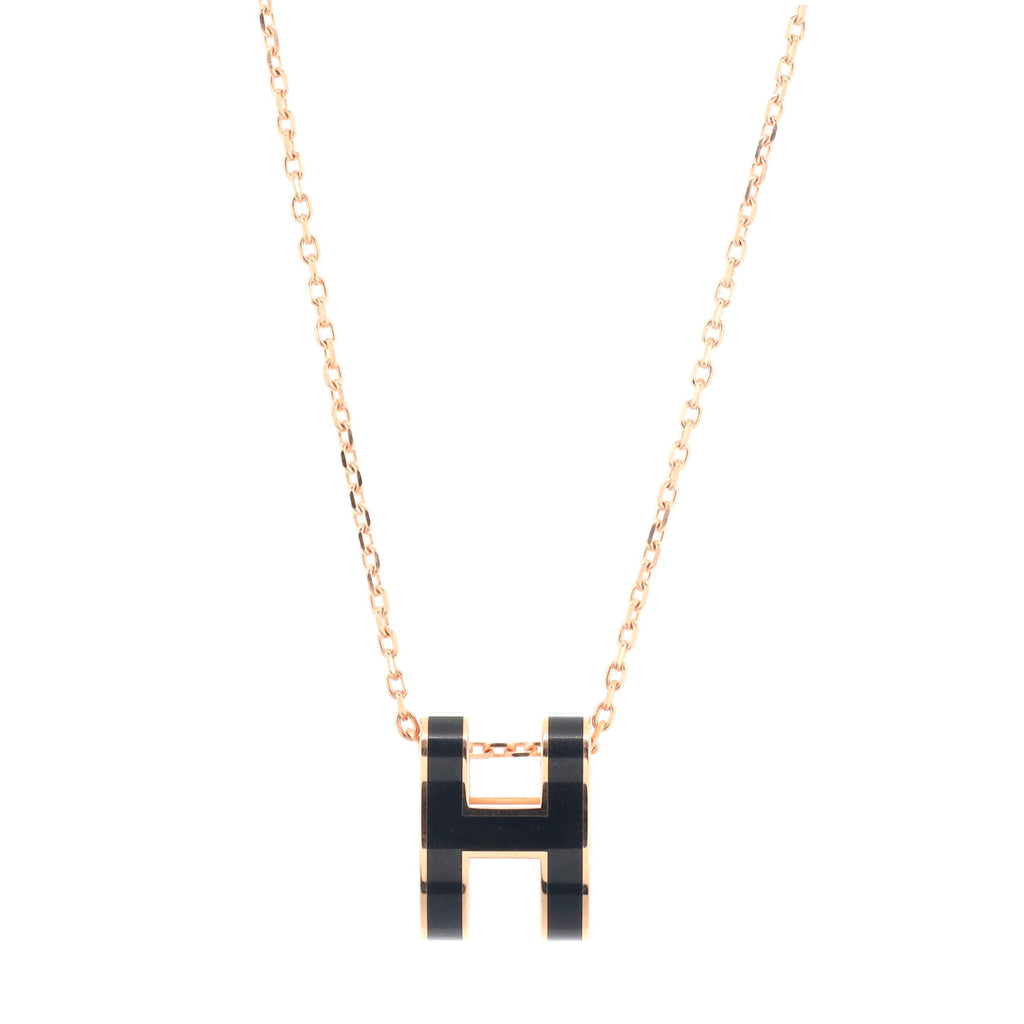 Pop H Pendant Chain Necklace Metal and Enamel
