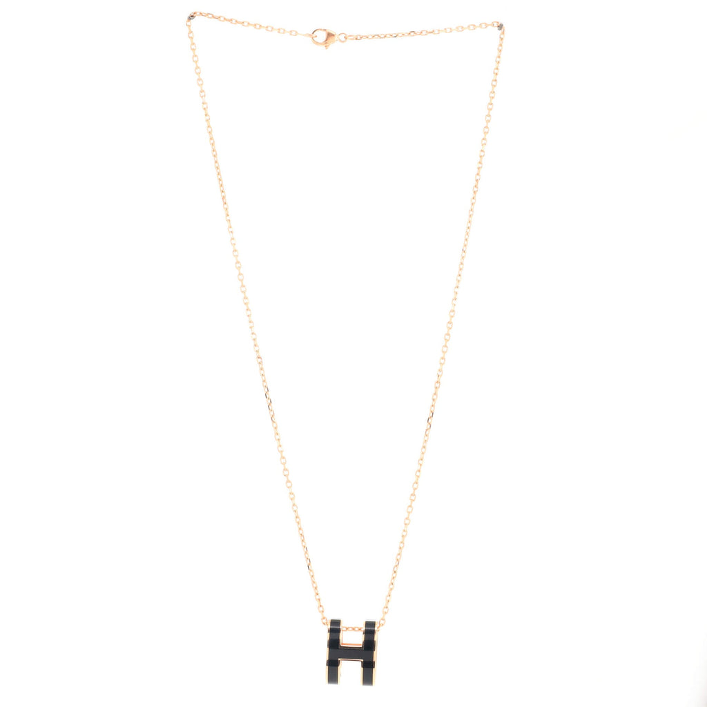 Pop H Pendant Chain Necklace Metal and Enamel