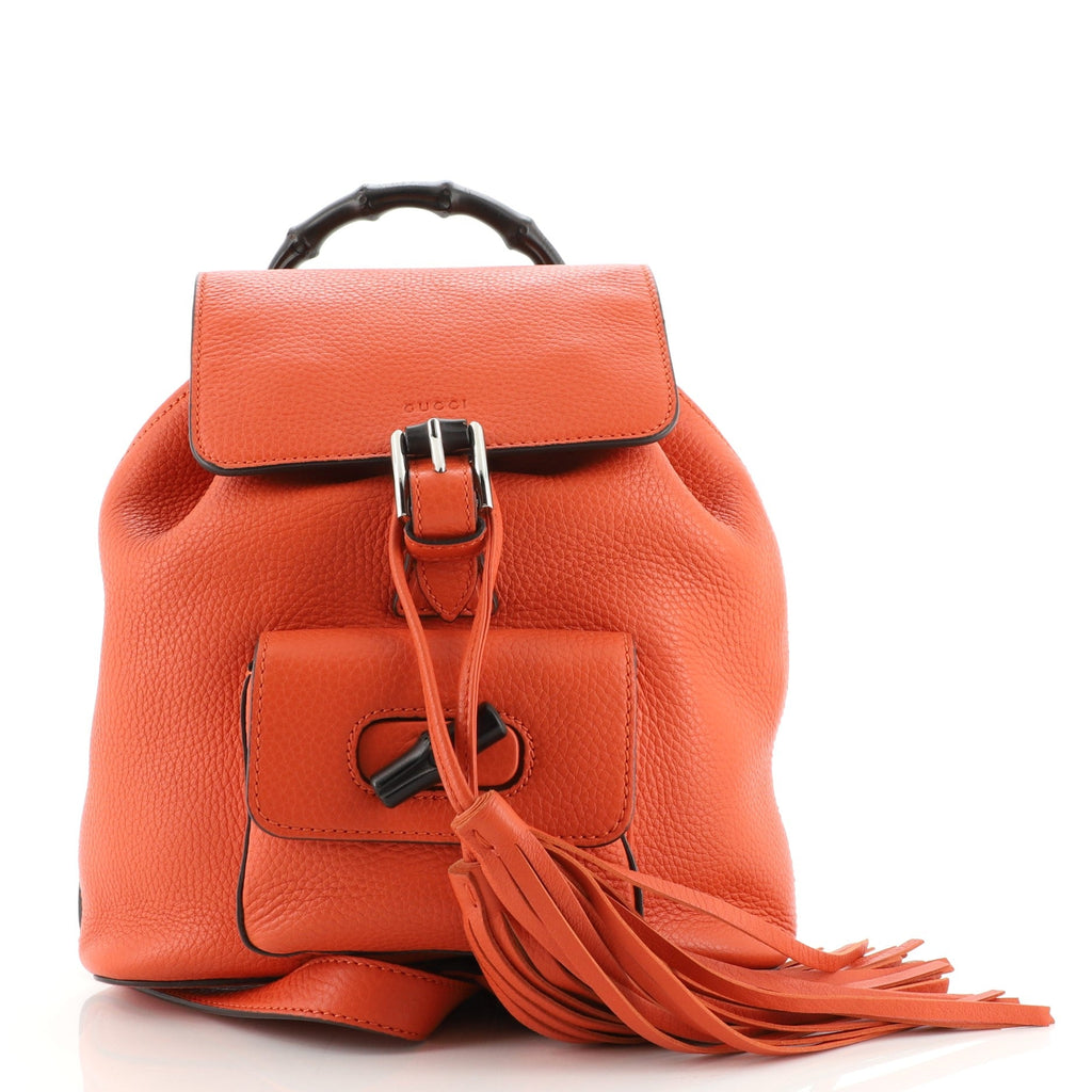 Bamboo Tassel Backpack Leather Mini