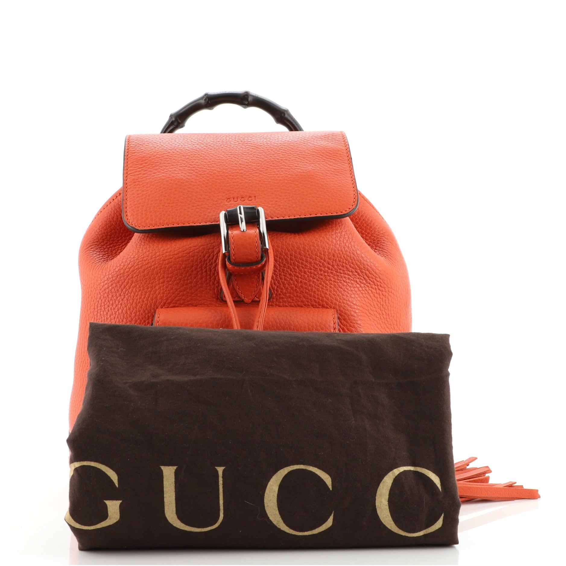 Bamboo Tassel Backpack Leather Mini