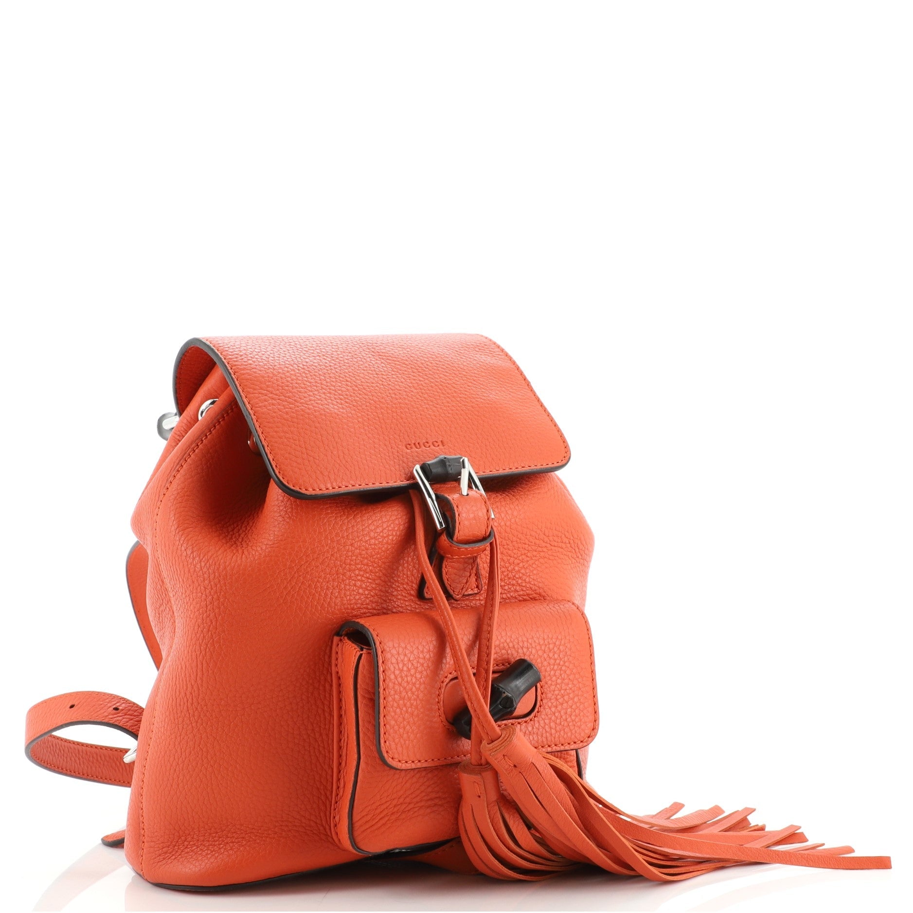 Bamboo Tassel Backpack Leather Mini