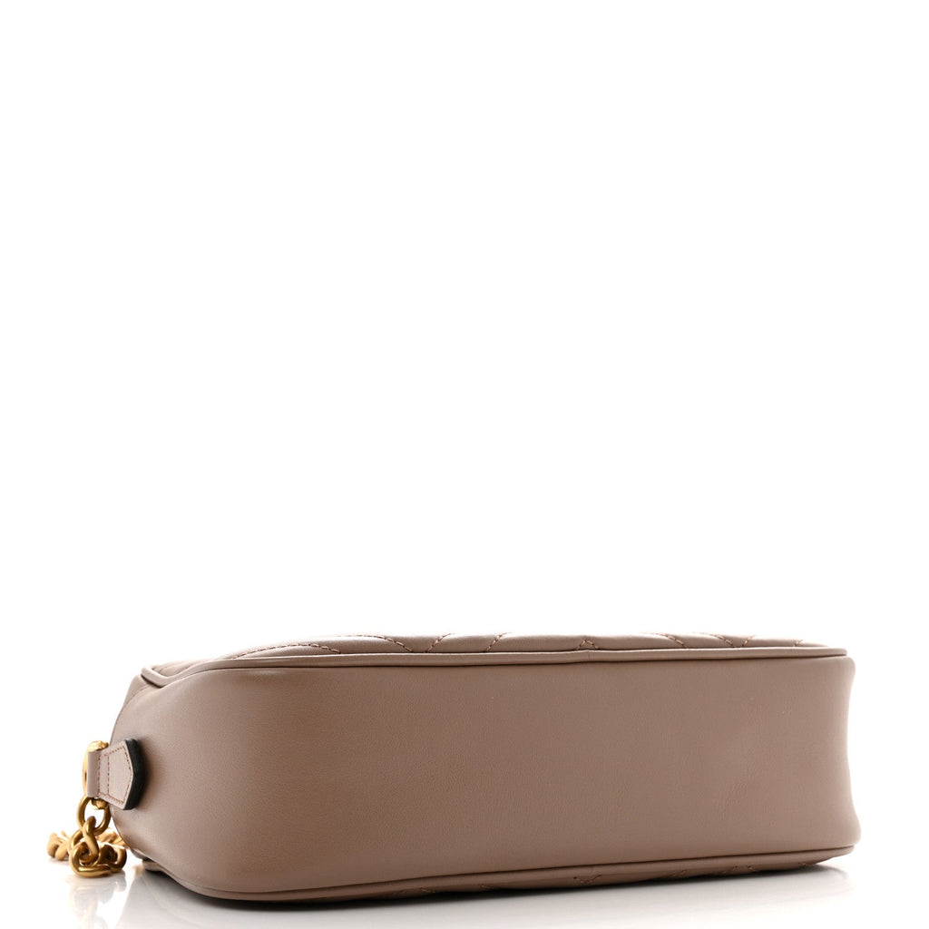 Calfskin Matelasse Small GG Marmont Chain Shoulder Bag Porcelain Rose