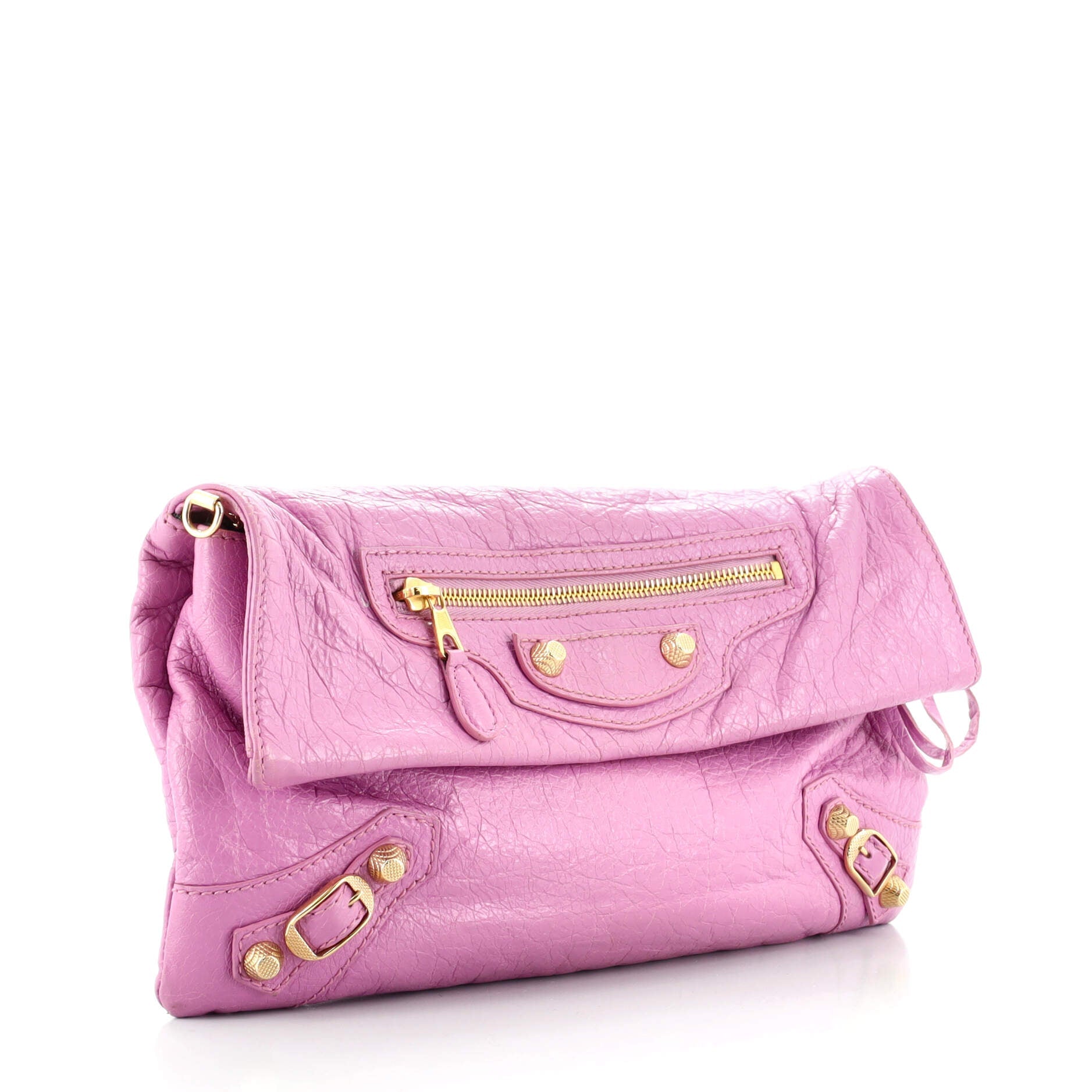 Classic Studs Envelope Strap Clutch Leather