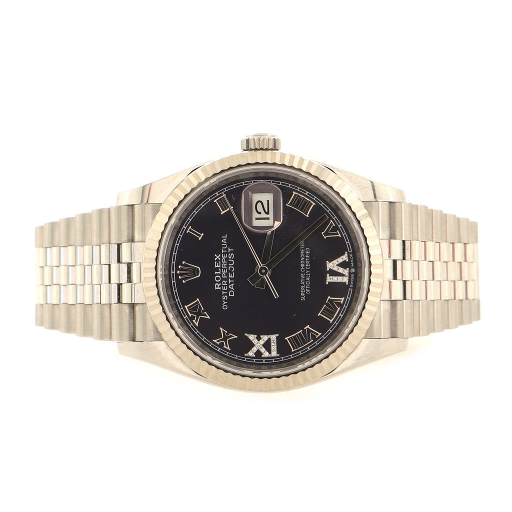Oyster Perpetual Datejust Automatic Watch Stainless Steel and White Gold with Diamond VI and IX Numerals 36