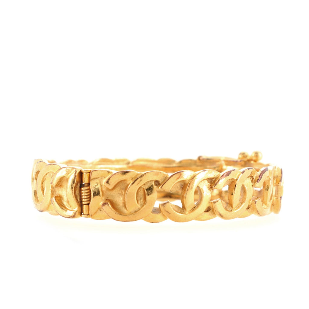Vintage Multi CC Cut-Out Bangle Bracelet Metal
