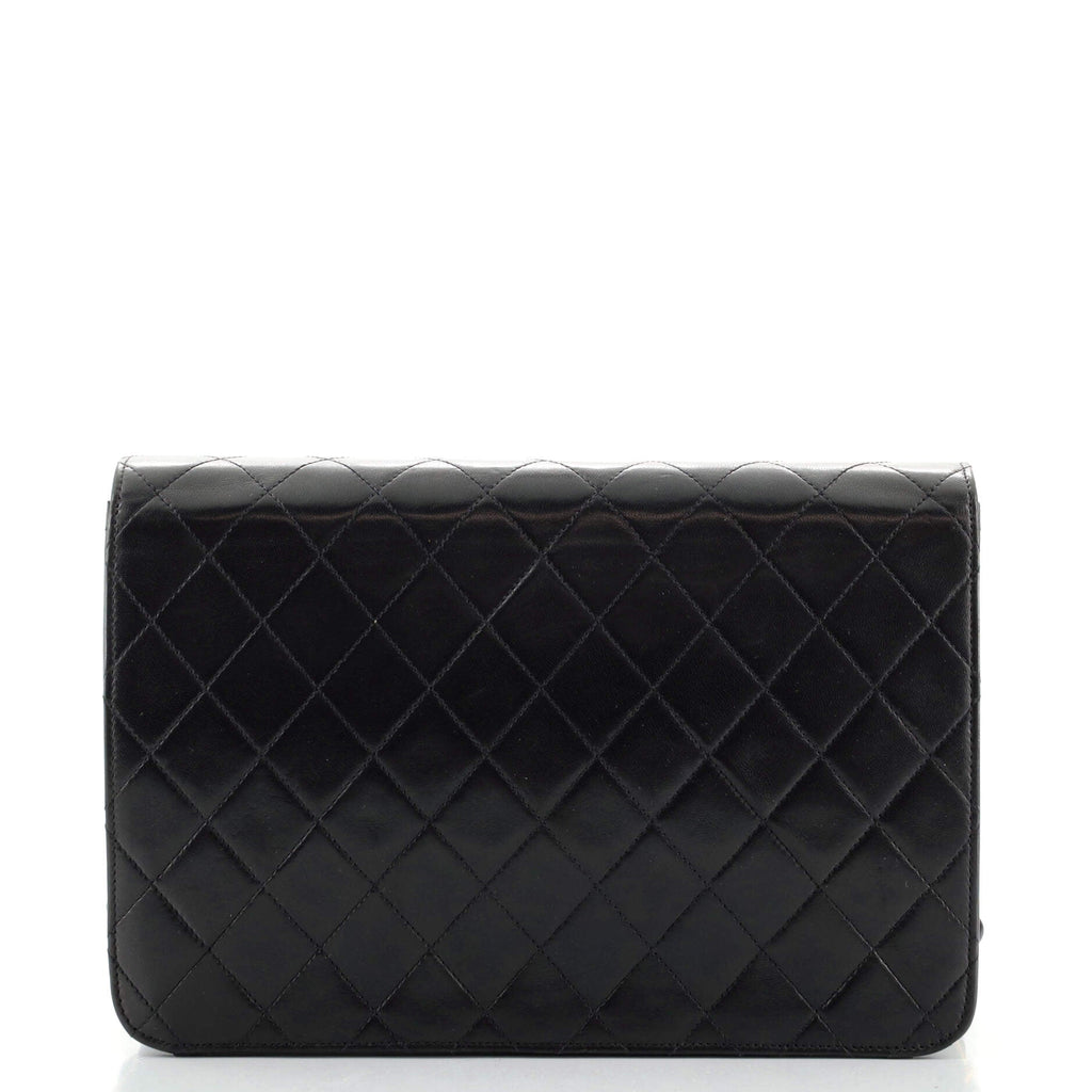 Vintage Clutch with Chain Quilted Leather Medium