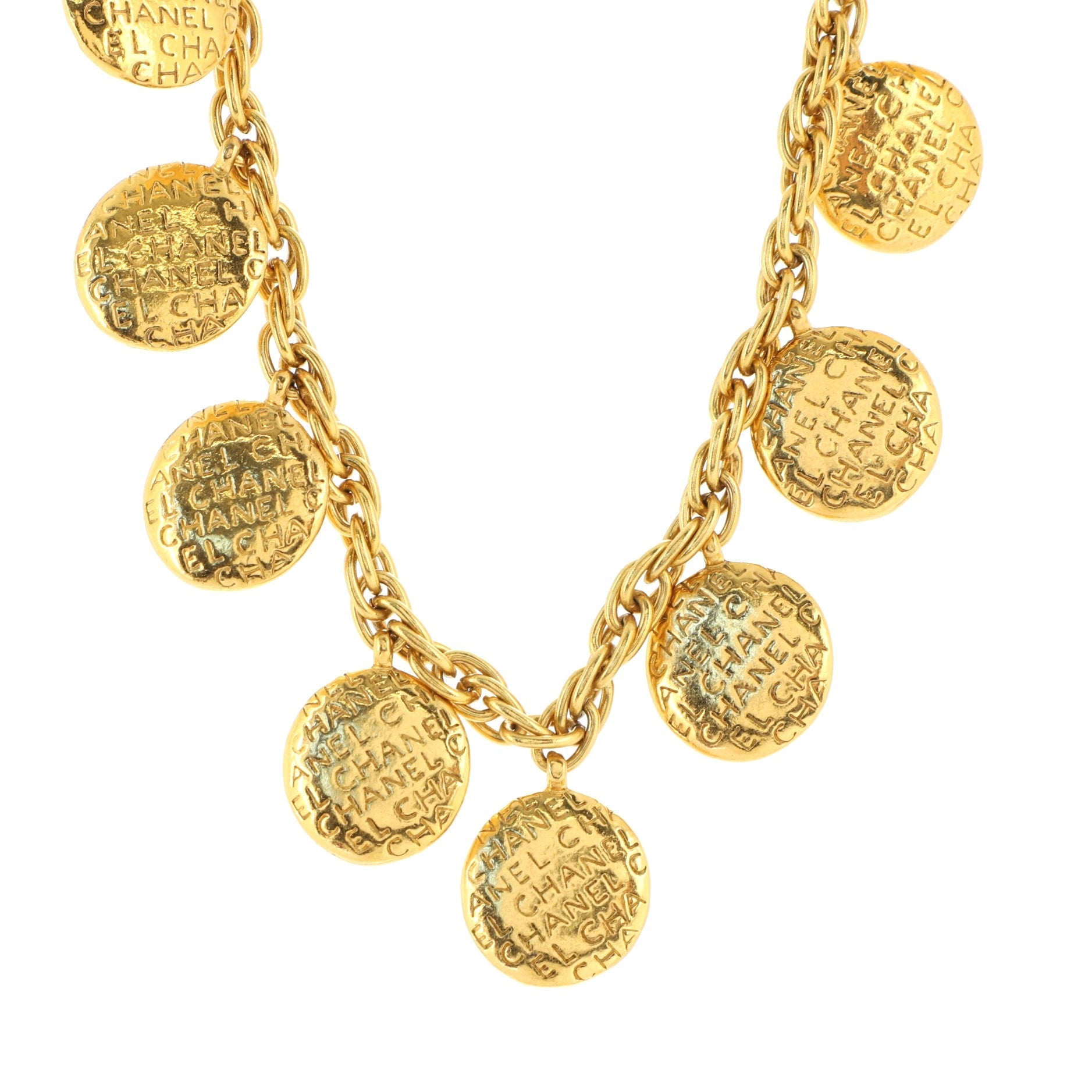 Multi-Medallion Charm Chain Necklace Metal