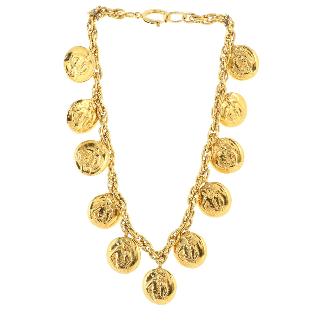 Multi-Medallion Charm Chain Necklace Metal