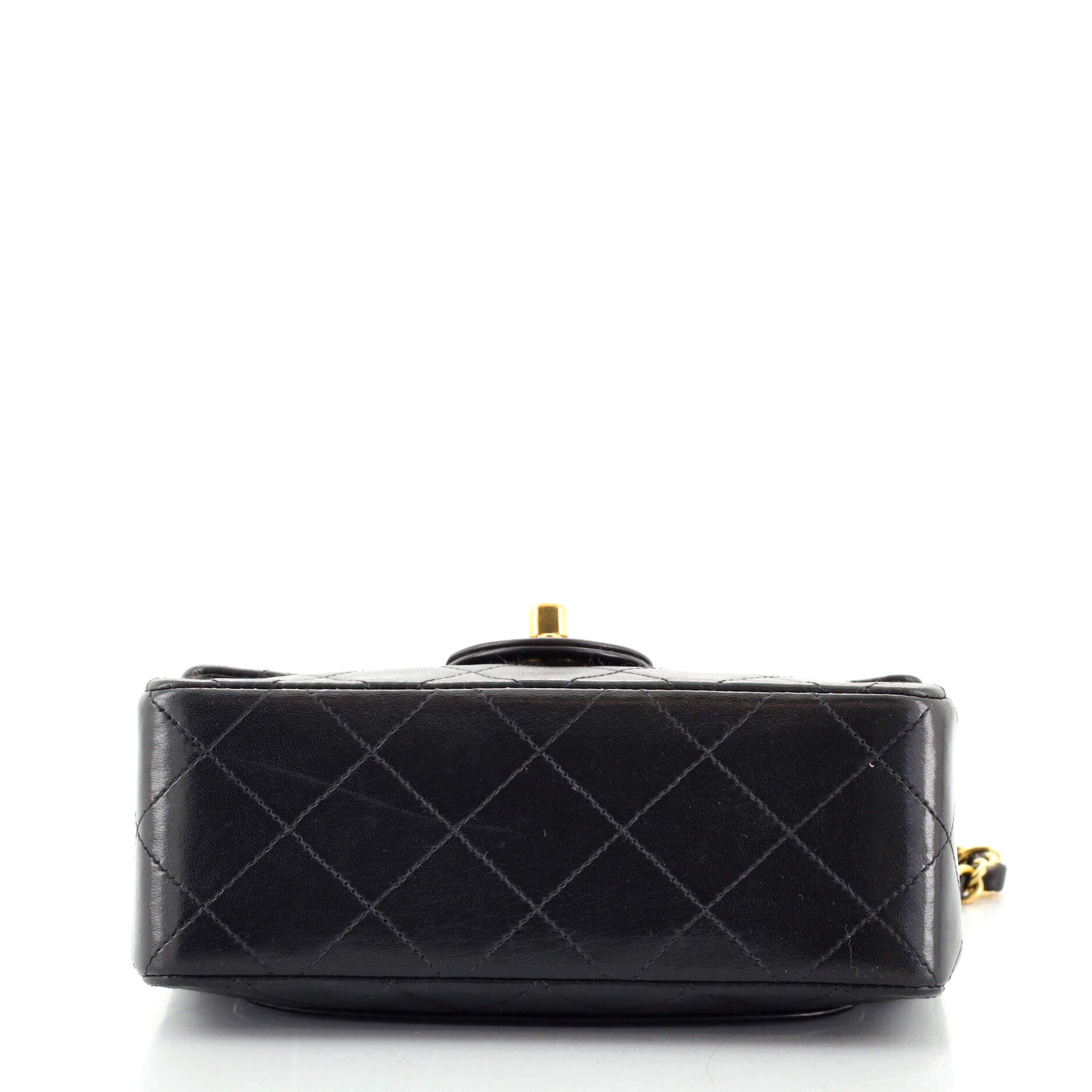 Vintage Square Classic Single Flap Bag Quilted Lambskin Mini