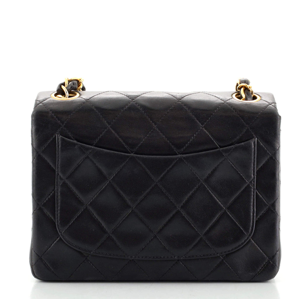 Vintage Square Classic Single Flap Bag Quilted Lambskin Mini