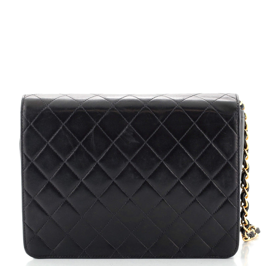 Vintage Clutch with Chain Quilted Leather Small