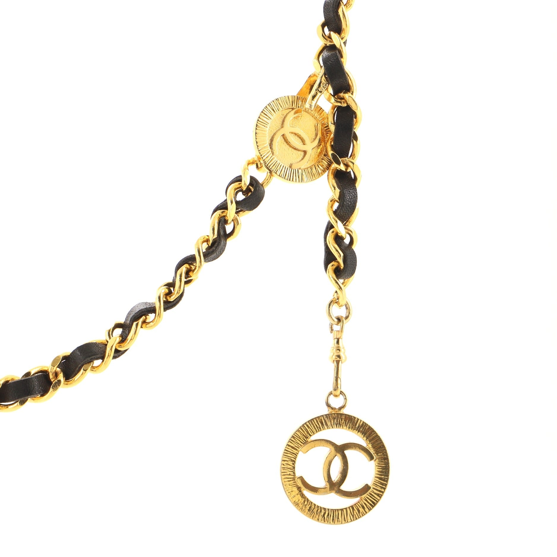 Vintage Medal Chain Belt Metal and Leather 0