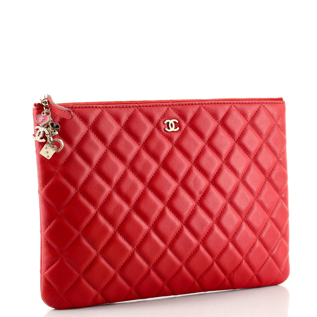 CC Casino O Case Clutch Quilted Lambskin Medium