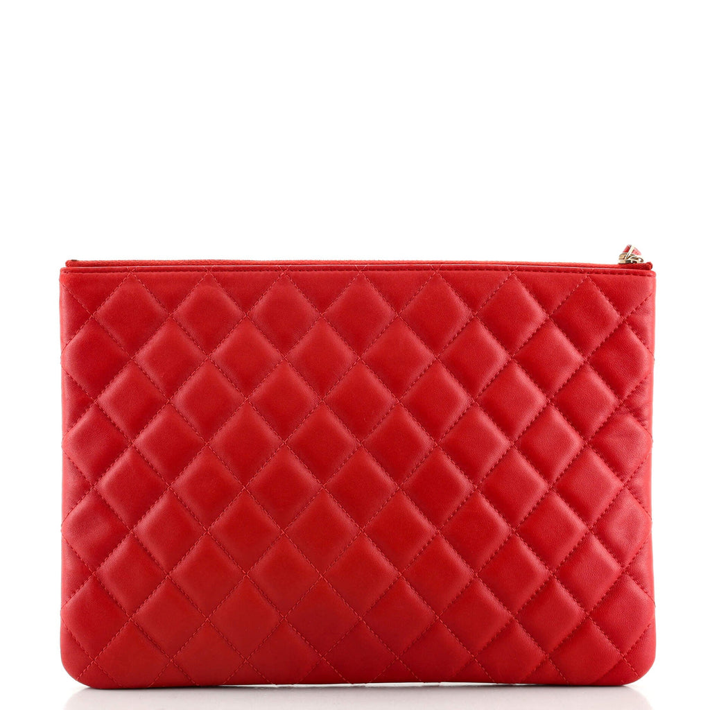 CC Casino O Case Clutch Quilted Lambskin Medium