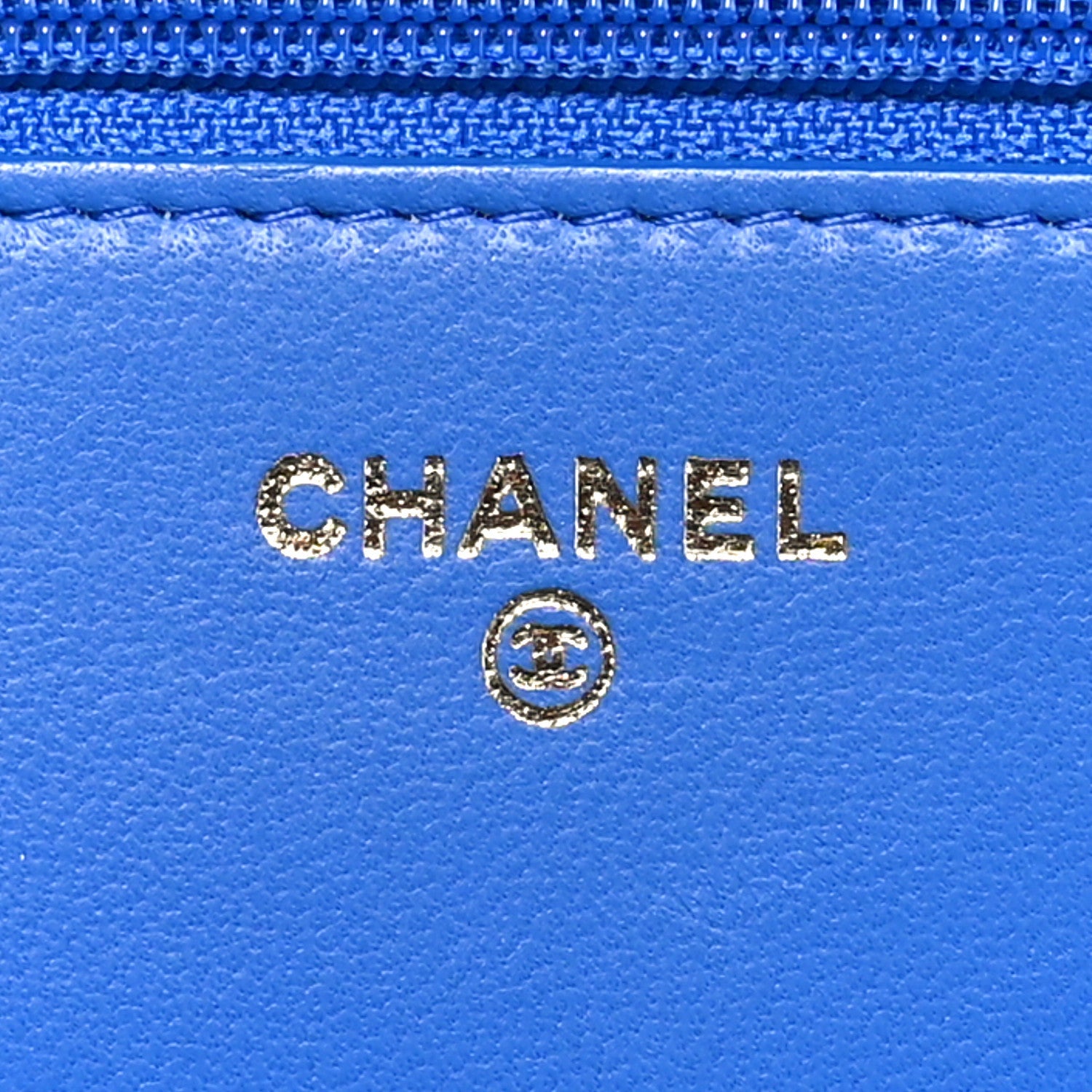 Lambskin Quilted Boy Wallet On Chain WOC Blue