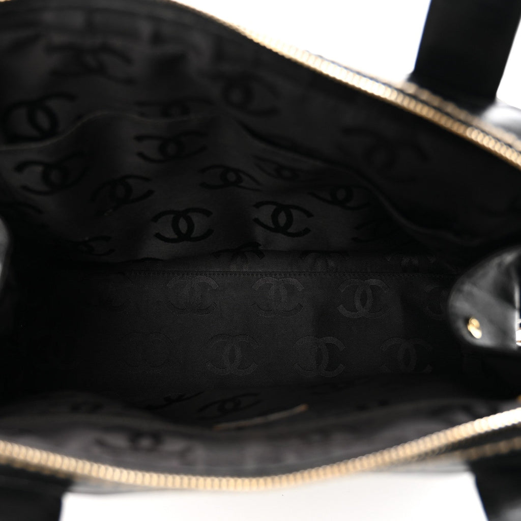 Calfskin Wild Stitch Vertical Top Handle Bag Black