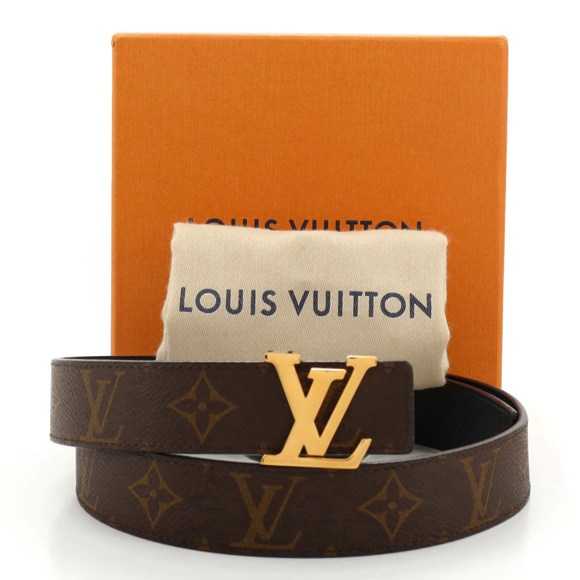 LV Initiales Reversible Belt Monogram Canvas and Leather Medium 80