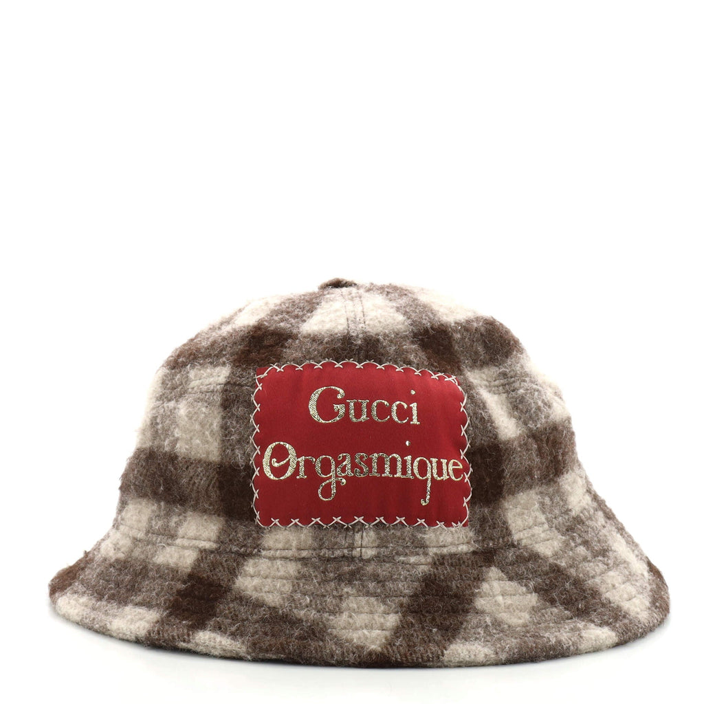 Embroidered Patch Bucket Hat Wool Large