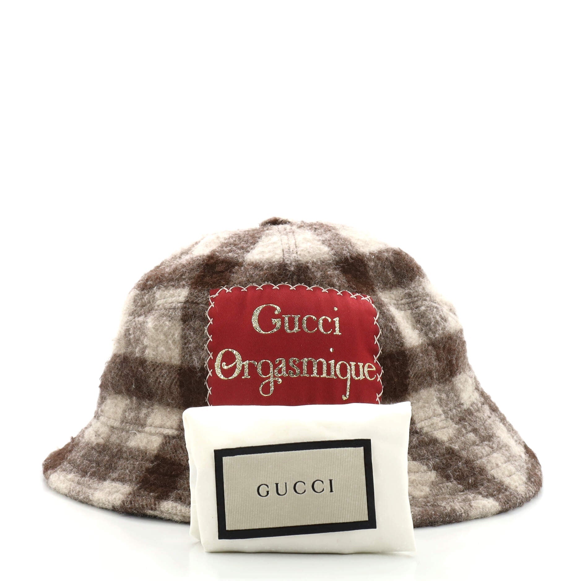 Embroidered Patch Bucket Hat Wool Large
