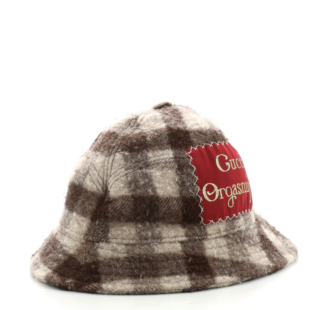 Embroidered Patch Bucket Hat Wool Large