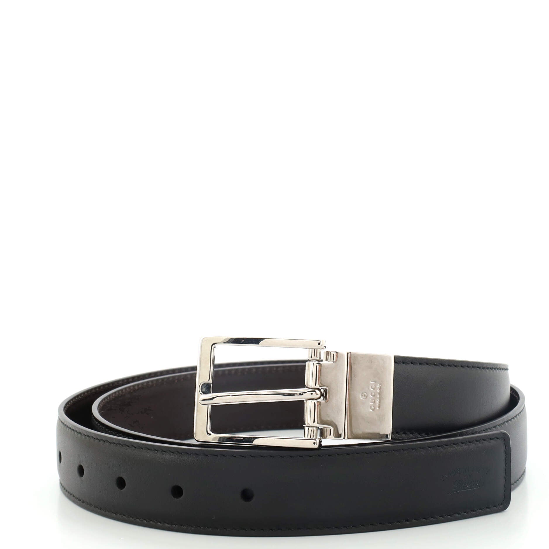 Square Buckle Reversible Belt Leather Medium 105