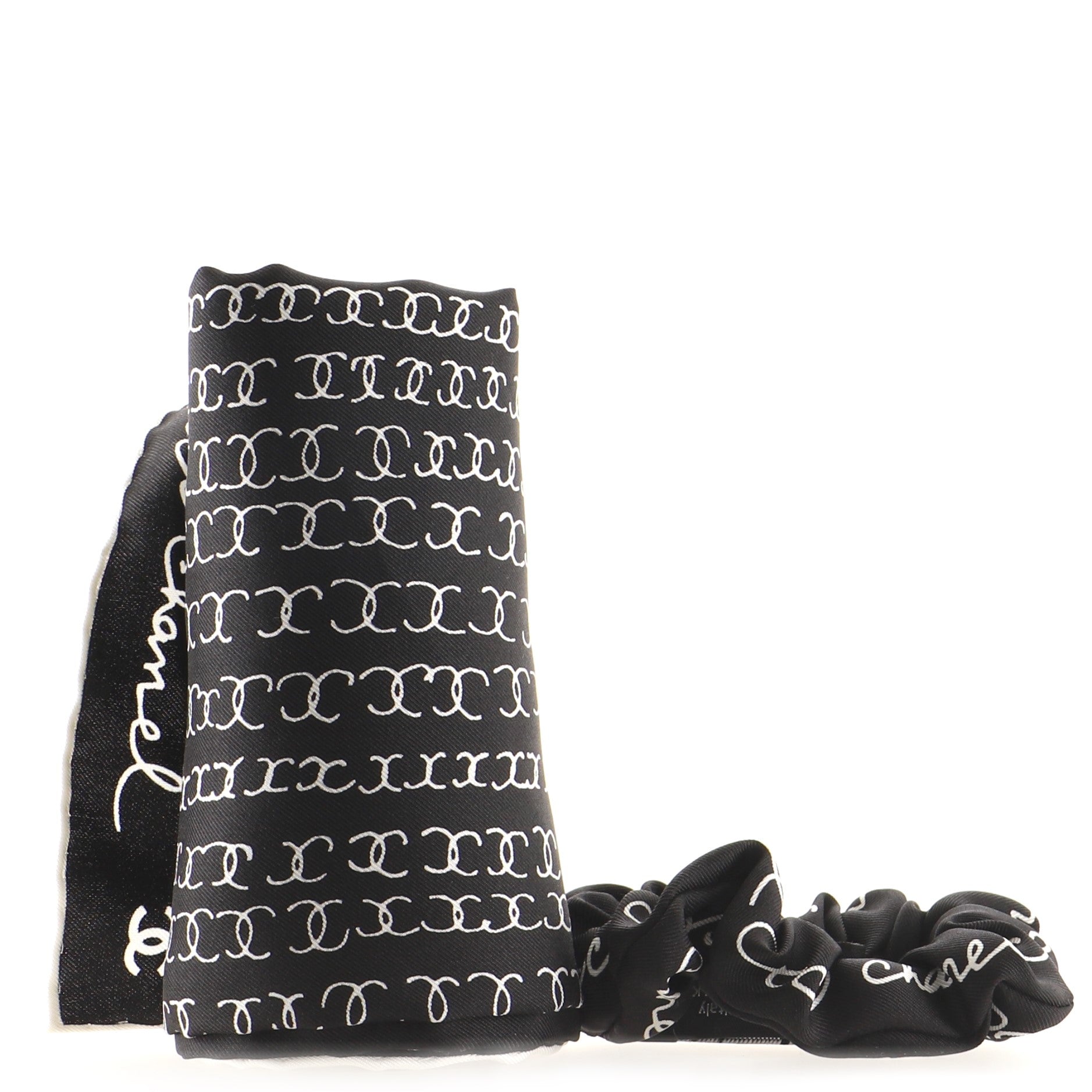 Coco Paris Scrunchie and Scarf Set Printed Silk XS