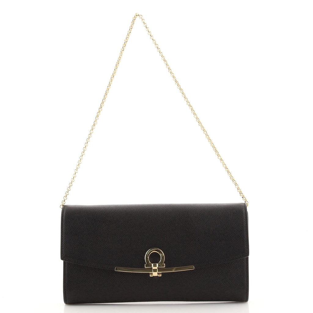 Gancini Clip Clutch Leather Mini