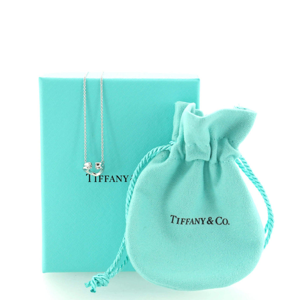 Paloma Picasso Tenderness Heart Pendant Necklace 18K White Gold with Diamonds Small