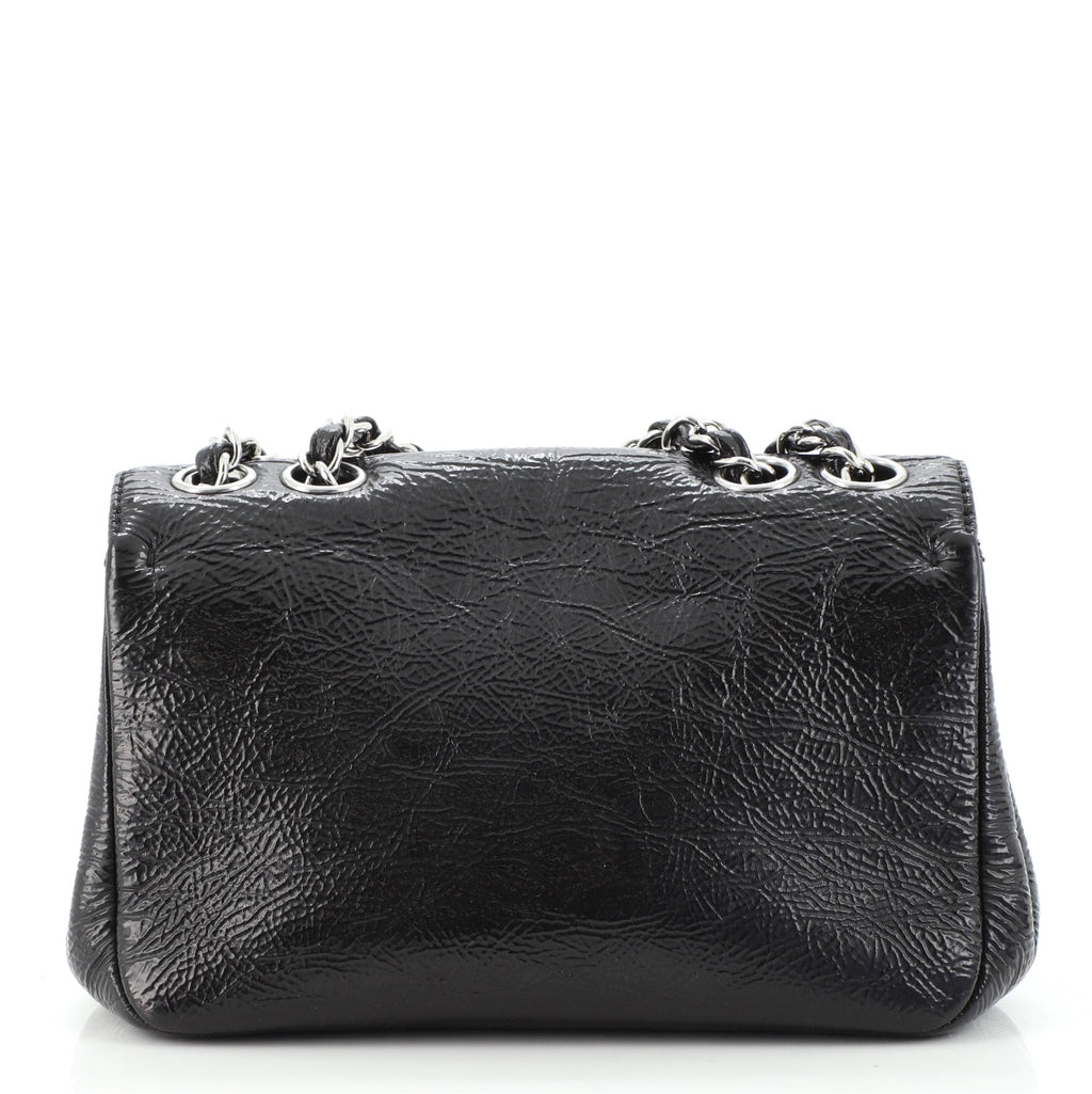 Metal Frame Flap Bag Glazed Calfskin Mini