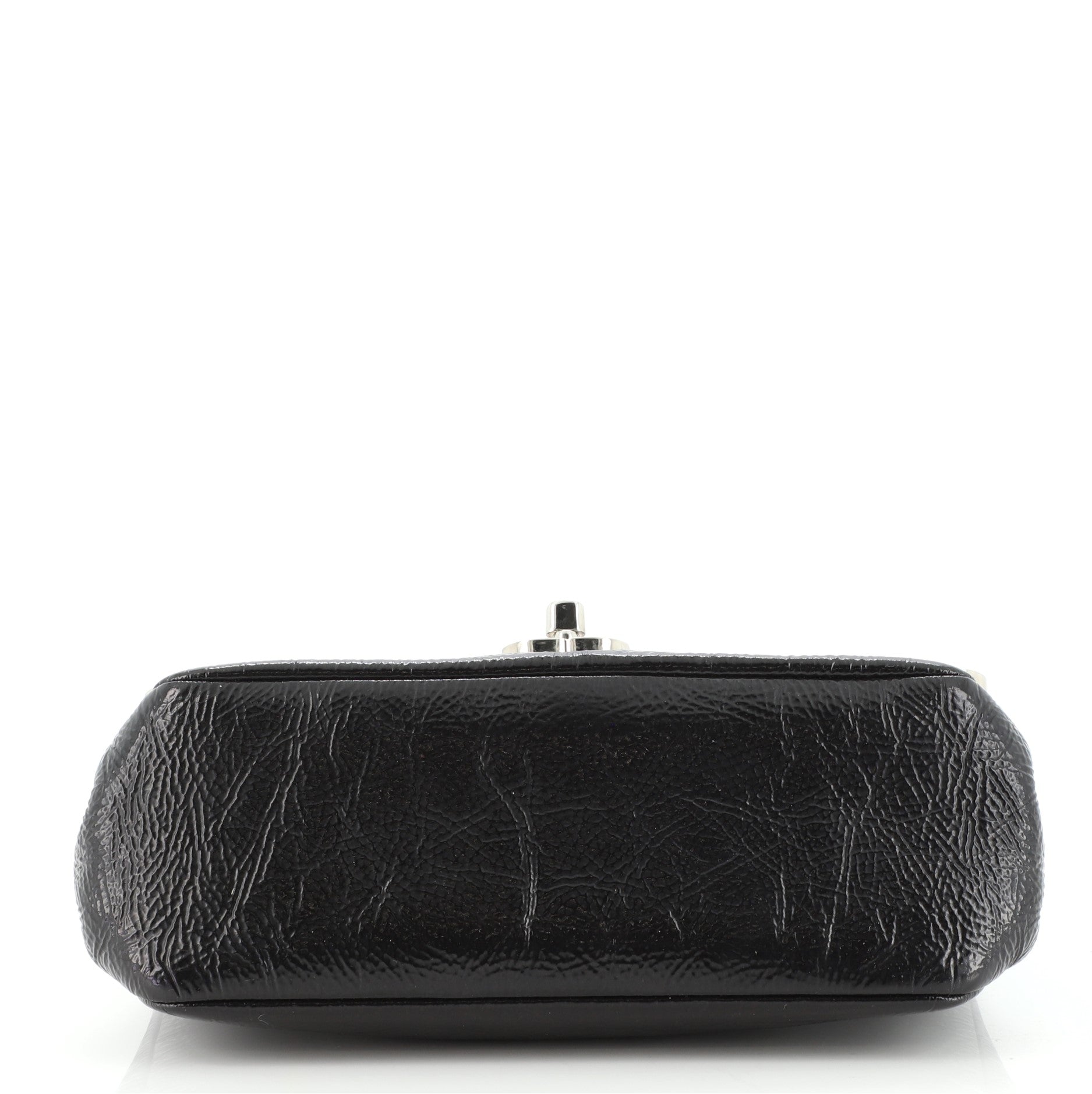 Metal Frame Flap Bag Glazed Calfskin Mini