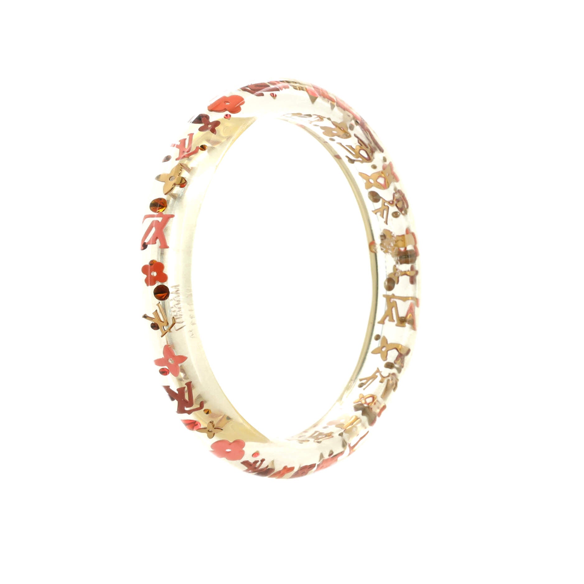 Inclusion Bangle Bracelet Resin with Crystals PM