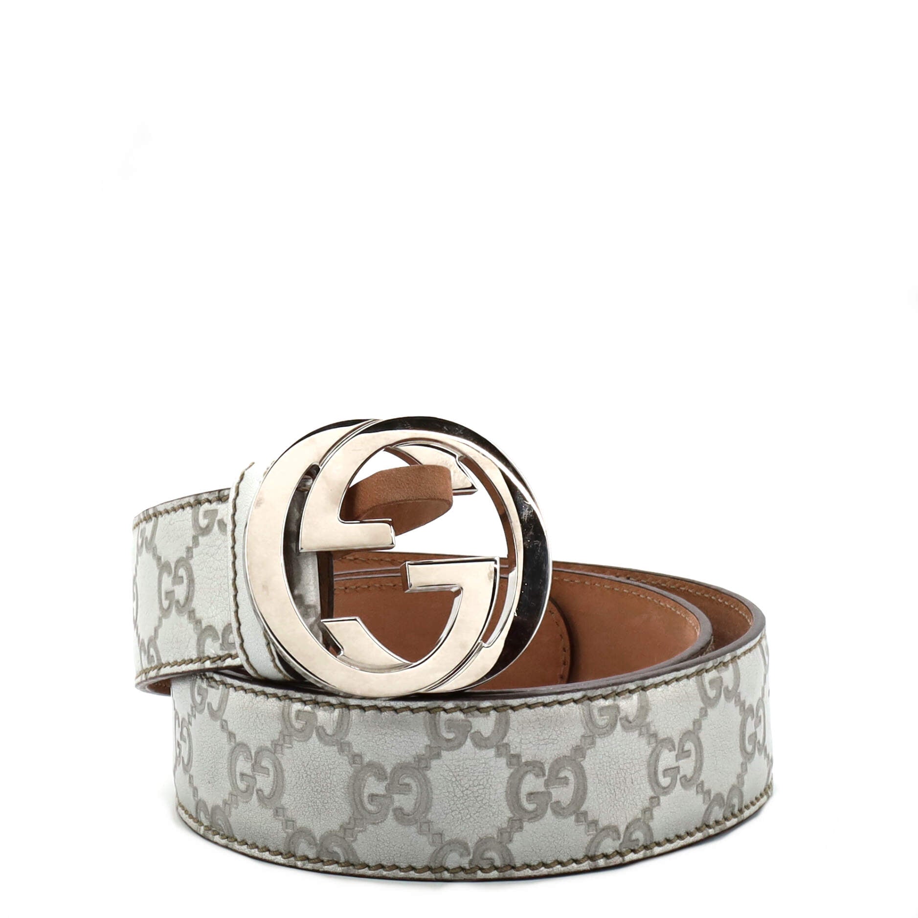Interlocking G Belt Guccissima Leather Wide 95